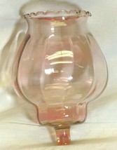 Pink Hue Tealight Glass Peg Votive Candle Holder Ribbed Inside - $14.84