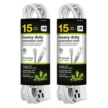 Go Green Power GG-19615-2 Outdoor Extension Cord, Pack of 2, White - $25.99