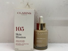 Clarins Skin Illusion Natural Hydrating Foundation #105 Nude NIB 1 oz - £20.51 GBP