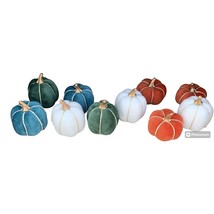 10 new 3&quot; Velvet Pumpkins in sealed package of fall decor colors Target - £7.33 GBP