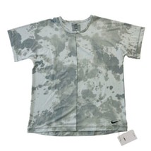 Nike Yoga Men All Over Print Short Sleeve Top Dri Fit Training Shirt Green L - £21.04 GBP