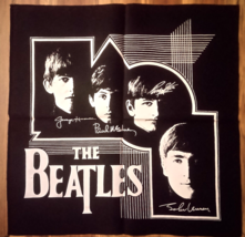 THE BEATLES B/W Screen Printed Tapestry: 60 s Depiction Rare Vintage Collectable - £46.60 GBP