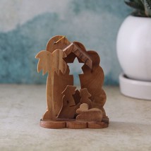 Olive wood Grotto Rustic, carved Holy Family Nativity Set Perfect as Christmas n - £27.83 GBP