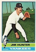 1976 Topps Jim Hunter, New York Yankees, Baseball Card #100, for Christmas Gift - £2.35 GBP