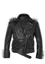 Personalized Steampunk Jacket, Heavy Metal Long Spiked Jacket.Men SPIKED... - £253.10 GBP