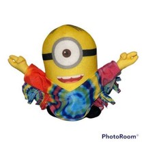 Tie-Die Minion Plush One-Eye Hippie Peace Stuart? 6-7&quot; Universal Stuffy - £5.92 GBP