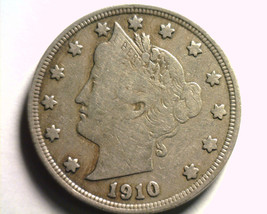 1910 Liberty Nickel Fine / Very Fine F/VF Nice Original Coin Bobs Coin Fast Ship - £9.18 GBP