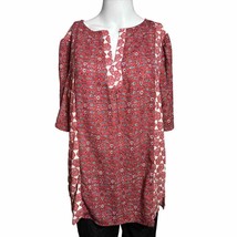 New Weekend Suzanne Betro Cottage Core Boho Top Womens Medium Red - £11.79 GBP