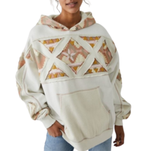Free People Nordic It’s a Vibe Long Sleeve Oversized Hoodie Sweatshirt Ivory L - £68.89 GBP