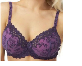 Barely Breezy Brand~ Twilight Lace Bra ~ Purple 36DD Ultim Air Side Panels  - $30.00