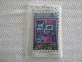 1989 Machine Applique TOO MANY CATS Wall Hanging PATTERN by Debora Konch... - £7.99 GBP