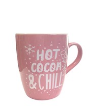 Holiday Home Pink Jumbo Mug Hot Cocoa &amp; Chill 27 Ounces Large 5.25 Tall ... - $16.96
