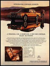 1977 Magazine Car Print Ad - Chrysler Le Baron 2 Door Medallion A6 - $5.69