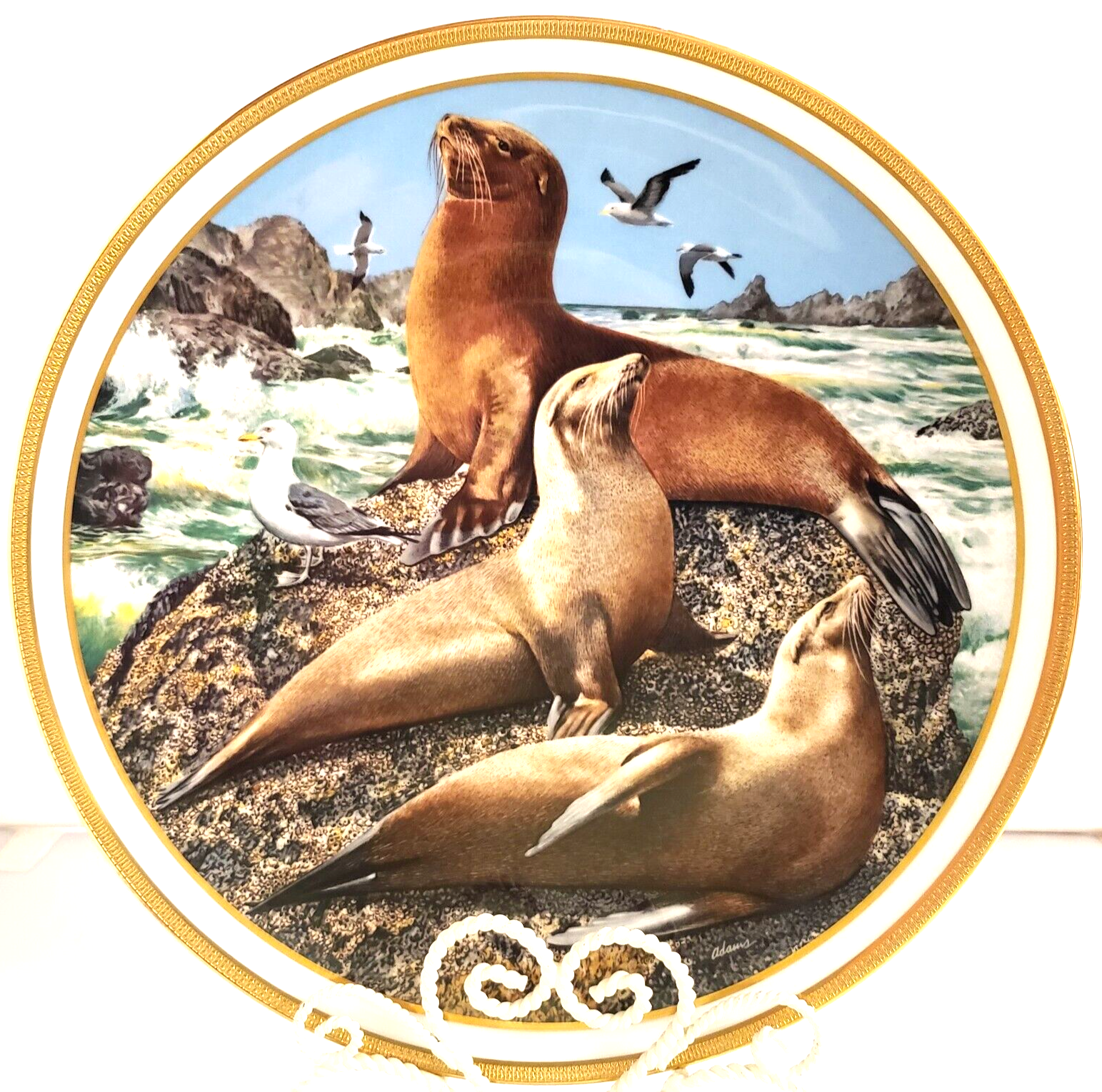 Primary image for Lenox Collector Plate American Wildlife Sea Lions Artist Norman Adams 1982 Ltd