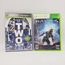 Halo 4 &amp; Army of Two (Microsoft XBOX 360, 2012) Game Bundle w/ 1 Manual - £9.34 GBP