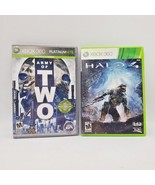 Halo 4 &amp; Army of Two (Microsoft XBOX 360, 2012) Game Bundle w/ 1 Manual - £9.28 GBP