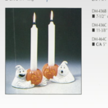 Pumpkin Ghost Candle Holders Ceramic Mold Duncan 464C ADORABLE 5&quot; - £31.61 GBP