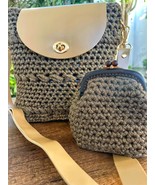 Bag/Handmade Bag/Hand Woven Bag/Crochet Bag/Knitted Bag/White Bag/Black ... - $122.33 CAD