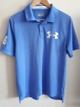 Under Armour Mens Blue Heat Gear Large Logo Polo 96 Golf Size Large Shir... - £8.64 GBP