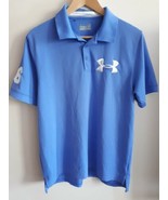 Under Armour Mens Blue Heat Gear Large Logo Polo 96 Golf Size Large Shir... - £8.73 GBP