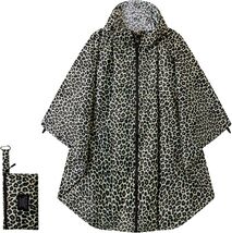 Leopard Print Hooded Rain Poncho 100% Waterproof Pocket Adjustable Light... - $40.54