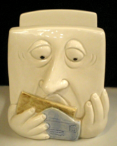 Fitz &amp; Floyd Vtg 3D Great Faces Funny Ceramic Letter Paper Mail Envelope Holder - £76.16 GBP