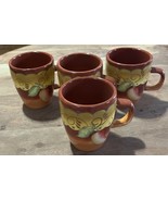 4 Laurie Gates Santa Fe Coffee Mugs Peppers 15 Oz. Yellow Orange Southwe... - $25.00