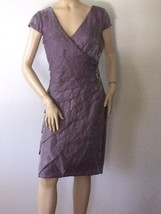 LONDON TIMES Purple Embellished Shutter Pleat Dress (Size 14P) - £15.92 GBP