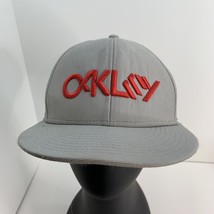 Oakley Limited Gray Red Hat Cap Embroidered Spell Out SnapBack - £10.50 GBP