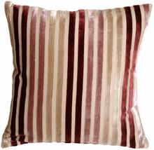 PILLOW DÉCOR Velvet Multi Stripes Mauve 20x20 Throw Pillow - $39.95