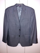 Izod Men&#39;s POLYESTER/RAYON Lined Gray Houndstooth 2-BUTTON Sport JACKET-40S-NEW - £24.94 GBP