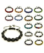 SPARKLING CRYSTAL BEAD BRACELET 10mm Shamballa Style Pave Disco Ball Hip... - $73.56 MXN
