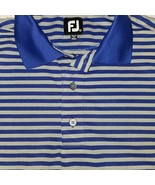 Footjoy Polo Shirt Mens Large Blue Striped Tour Performance Golf Wicking - $410.31 MXN