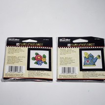 Lot of 2 Mary Engelbreit Mini 2.5&quot; Cross Stitch Kits Mary&#39;s Flowers Wate... - $10.95