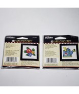 Lot of 2 Mary Engelbreit Mini 2.5&quot; Cross Stitch Kits Mary&#39;s Flowers Wate... - £8.60 GBP