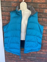 Lands End Goose Down Feather Puffer Vest 2X Green 20W-22W Sleeveless Jacket - £17.19 GBP