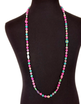 Women&#39;s Necklace Fashion Jewelry Multicolor Acrylic Beads Gold Tone Spacers - £11.19 GBP