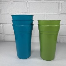 Vintage Packerware Cups H31524LYP2 Lot Of 5 Green Blue  - £13.02 GBP