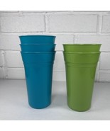 Vintage Packerware Cups H31524LYP2 Lot Of 5 Green Blue  - £13.02 GBP