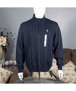 Men&#39;s U.S. Polo Assn. 1/4 Zip Mock Neck Pullover Sweater Color Navy Size XL - $930.31 MXN