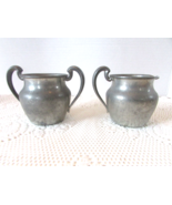 VINTAGE PILGRIM SOLID PEWTER MINI CREAMER &amp; SUGAR 2144 FOR BAMBERGER &amp; CO - $147.94 MXN