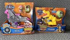 Paw Patrol SKYE Deluxe Vehicle + CHASE &amp; T-Rex Dino Rescue Action Figures New - £21.67 GBP