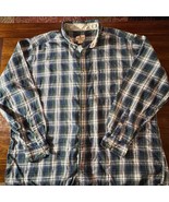 WoolRich Shirt Button Down Chest Pocket Men’s Size 2XT Plaid Green Blue ... - $24.14