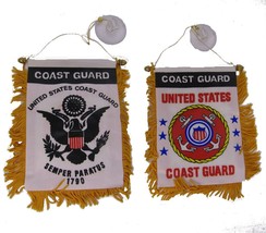 AES USCG Coast Guard Double Sided Mini Flag 4&quot;x6&quot; Window Banner w/Suctio... - $2.88