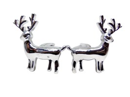 Argent Sterling Cerf Boutons Manchette 925 Animal Garçons D&#39;Honneur Hommes - £42.18 GBP