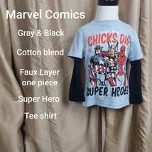 Marvel Comics Gray And Black Cotton Blend  Tee Shirt Size 2T - £3.92 GBP