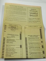 Republican Sample Ballot President Election Ronald Reagan 1984 Orange County CA - £66.02 GBP