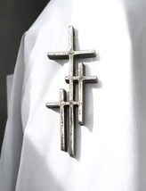 Retired James Avery 3 Crosses of Calvary Pendant Sterling Silver Religious Cross - $399.89