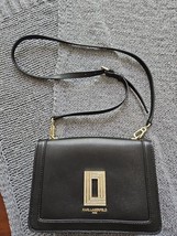 Karl Lagerfeld Simone Crossbody Bag Purse Black Leather ret $228 AUTHENT... - $110.95