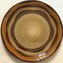 Retroneu Waves 1318 Stoneware Brown Retired Vintage Salad Plates 8&quot; Set ... - $19.25